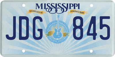 MS license plate JDG845