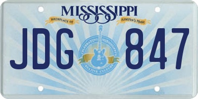 MS license plate JDG847