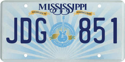 MS license plate JDG851