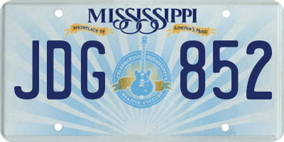 MS license plate JDG852
