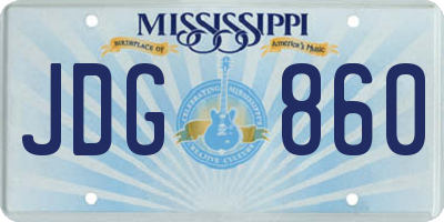 MS license plate JDG860