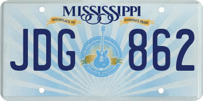 MS license plate JDG862