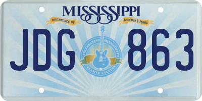 MS license plate JDG863
