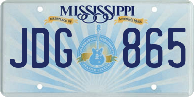 MS license plate JDG865