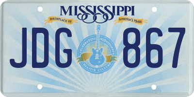 MS license plate JDG867