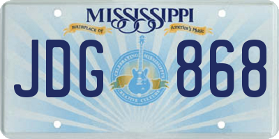 MS license plate JDG868