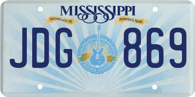 MS license plate JDG869