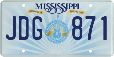 MS license plate JDG871