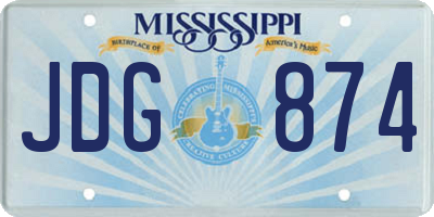 MS license plate JDG874