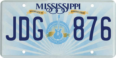 MS license plate JDG876