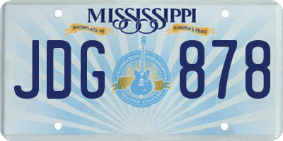 MS license plate JDG878