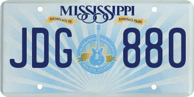 MS license plate JDG880