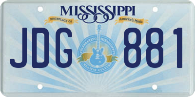 MS license plate JDG881