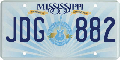 MS license plate JDG882