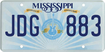 MS license plate JDG883