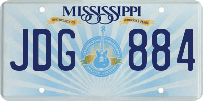 MS license plate JDG884