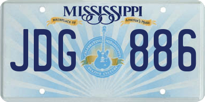 MS license plate JDG886