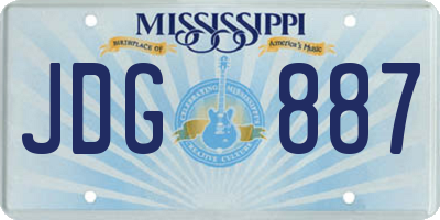 MS license plate JDG887