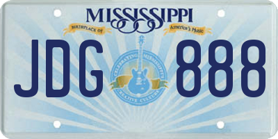MS license plate JDG888