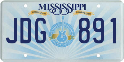 MS license plate JDG891