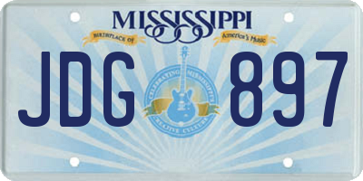 MS license plate JDG897