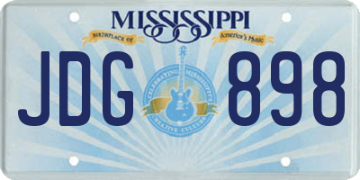 MS license plate JDG898