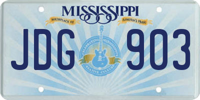 MS license plate JDG903