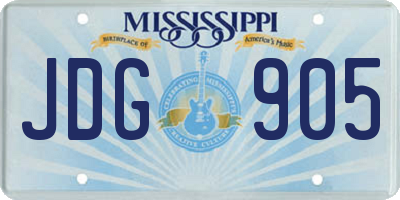 MS license plate JDG905