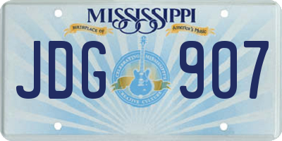 MS license plate JDG907