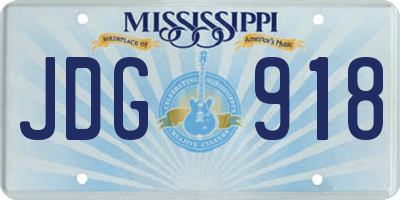 MS license plate JDG918