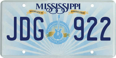MS license plate JDG922