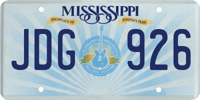 MS license plate JDG926