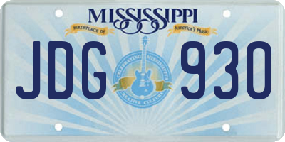 MS license plate JDG930