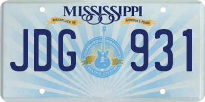 MS license plate JDG931