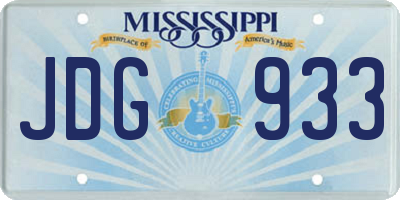 MS license plate JDG933