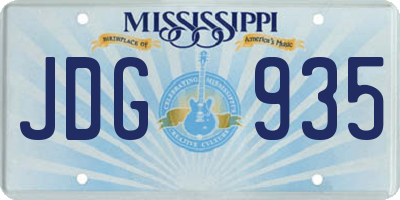 MS license plate JDG935