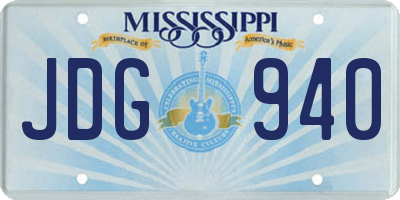 MS license plate JDG940