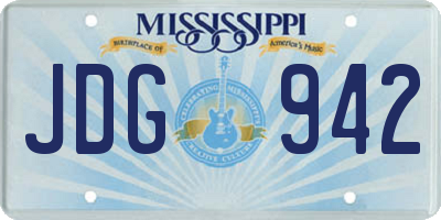 MS license plate JDG942