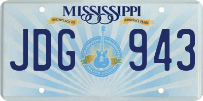 MS license plate JDG943
