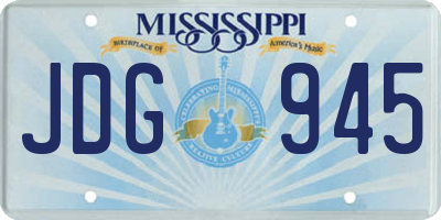MS license plate JDG945