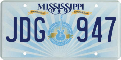 MS license plate JDG947