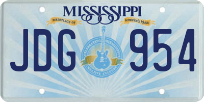 MS license plate JDG954