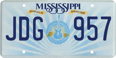 MS license plate JDG957