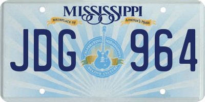 MS license plate JDG964