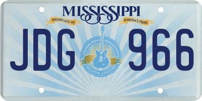 MS license plate JDG966