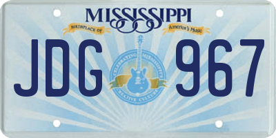 MS license plate JDG967