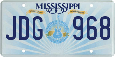 MS license plate JDG968