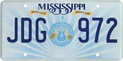 MS license plate JDG972
