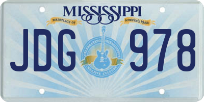 MS license plate JDG978