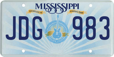 MS license plate JDG983